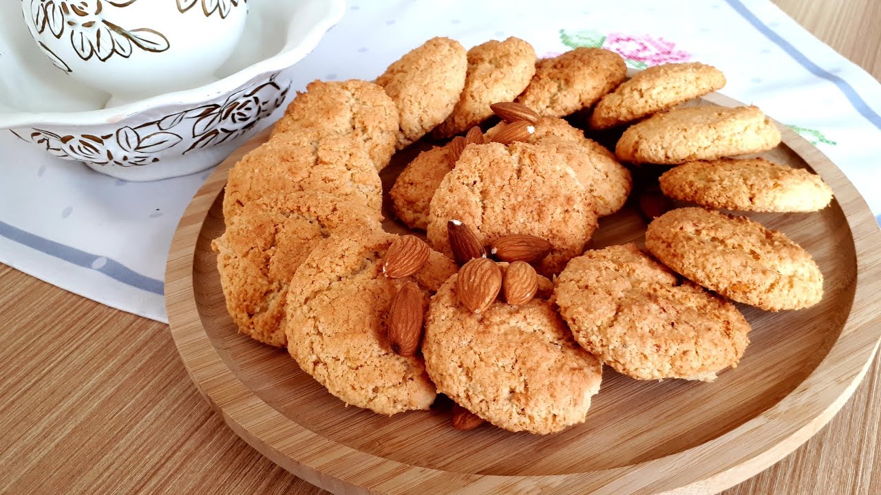 Badem Unlu Kurabiye - Çok kolay glutensiz - Chewy Almond Cookies