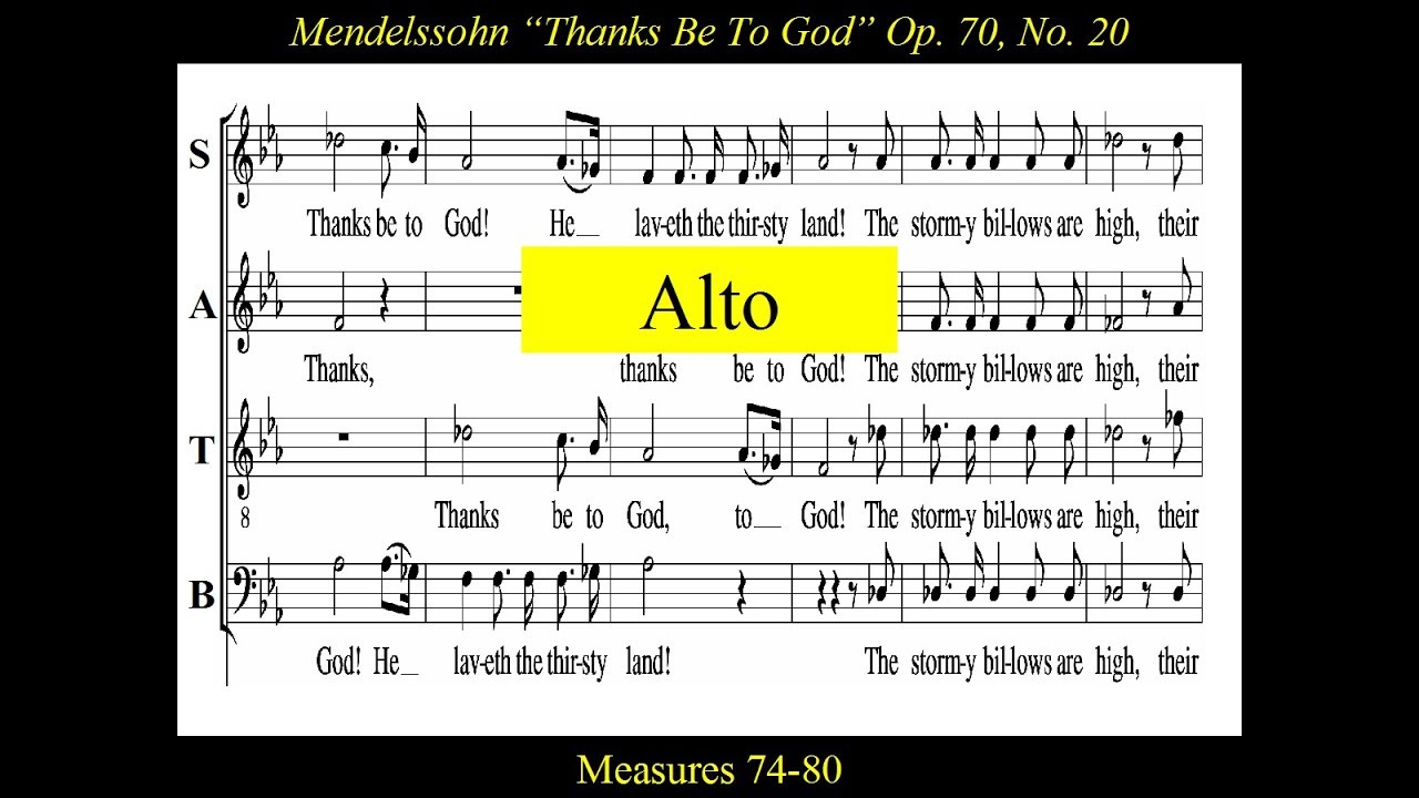Mendelssohn - OP70 - Elijah -20 Thanks Be To God - Alto
