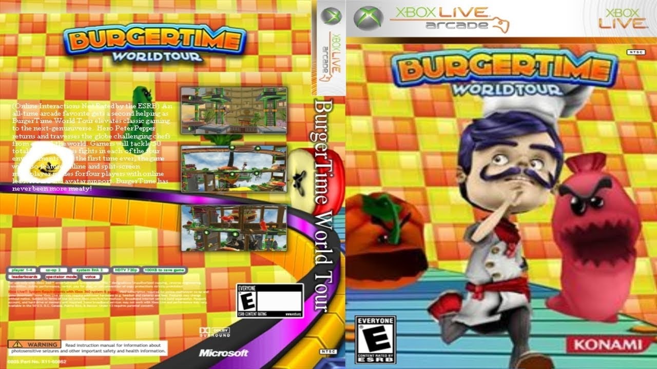 BurgerTime World Tour (2011) - Full Gameplay | XBOX 360 ARCADE  |   UHD | 4K |