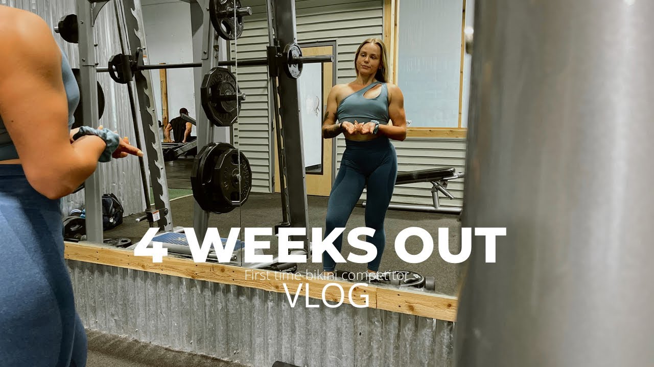 Prep series Vlog 9 | First time bikini competitor | 4 weeks out | Full leg day | Refeed meal