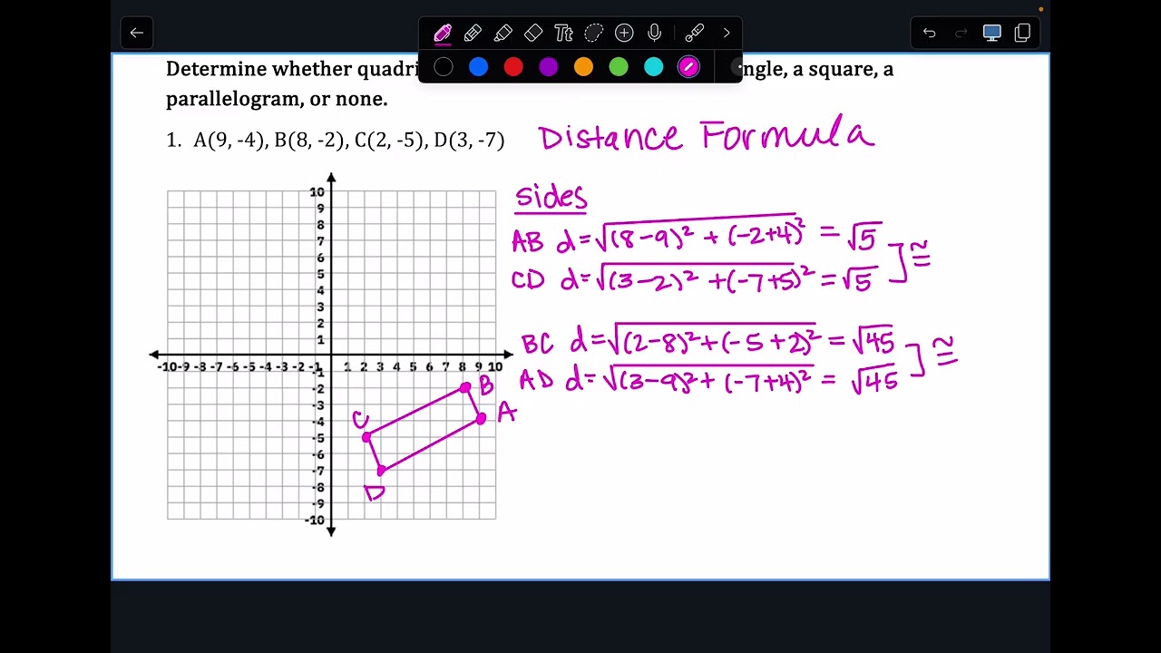 Coordinate quadrilaterals geometry 1/14/26