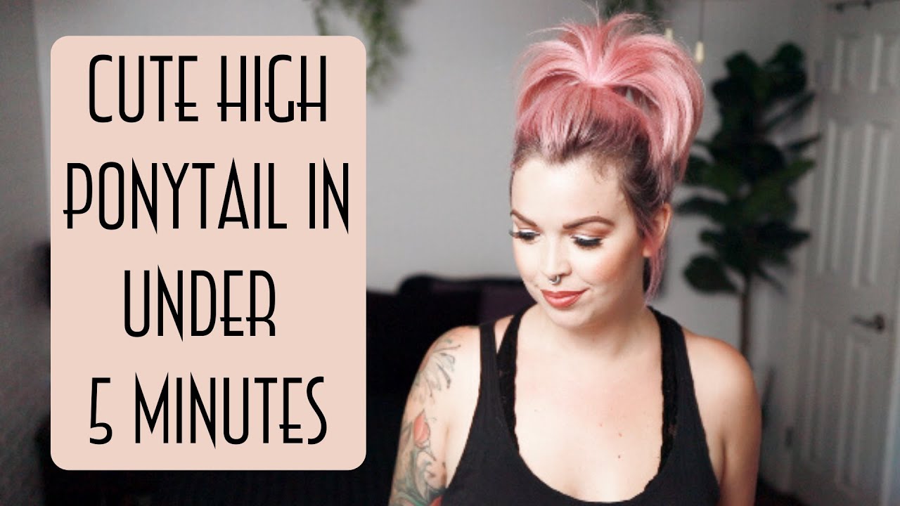 Cute high PONYTAIL Hairstyle in under 5 minutes. Easy summer hairstyle for busy SAHM mom
