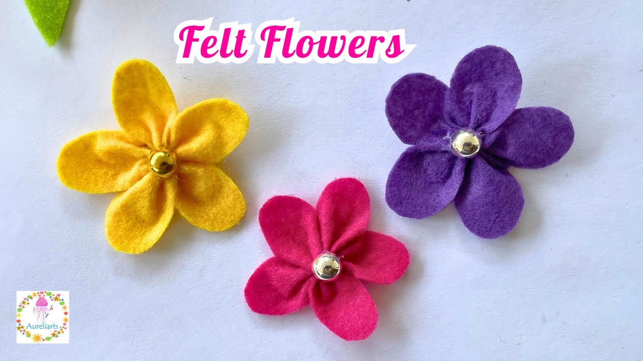 How to make Felt Flowers 🌼🌸| Easy Felt Crafts for beginners