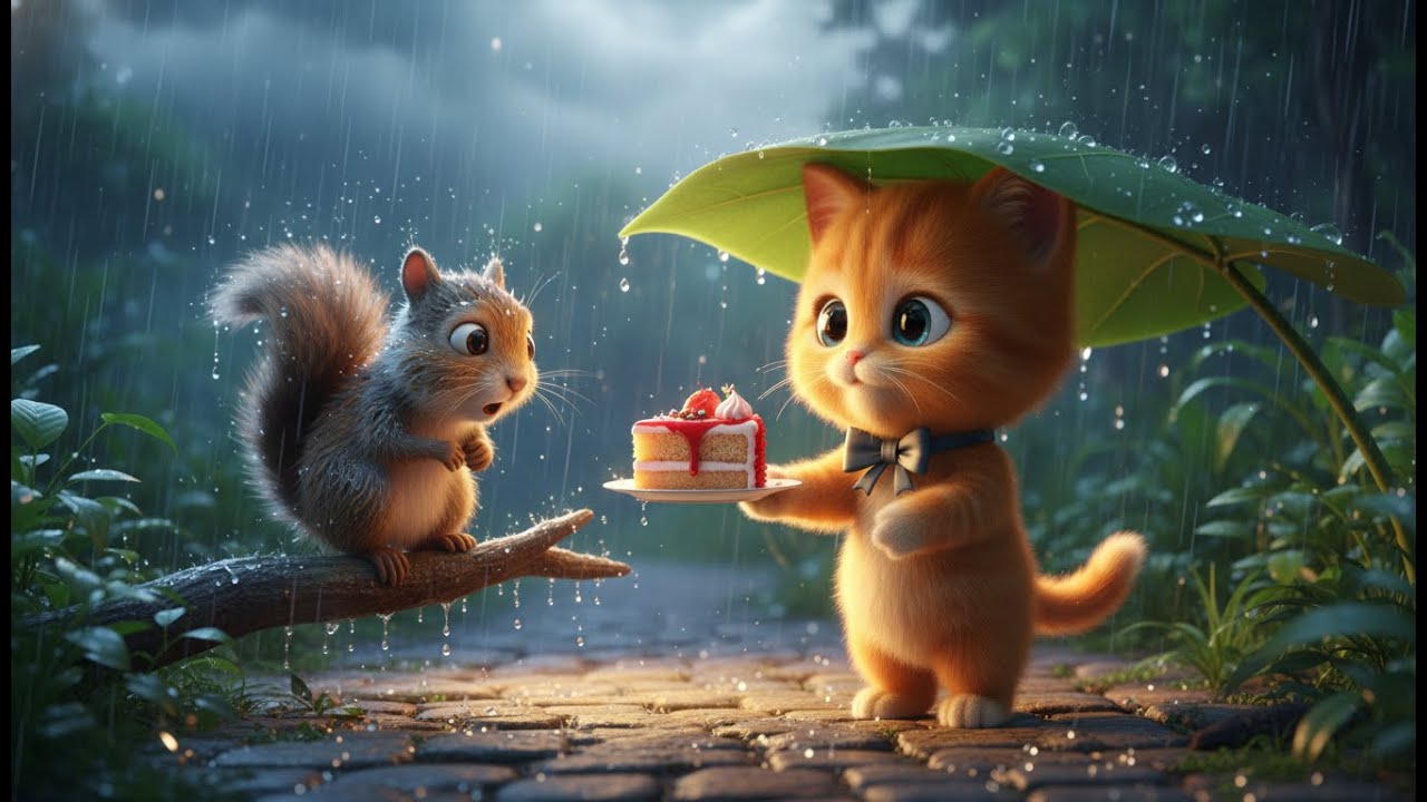 Cat Story: Pipkin’s Small Act of Courage | A Shy Kitten and a Squirrel Friend