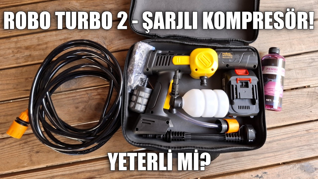 ROBO TURBO 2 - ŞARJLI YIKAMA KOMPRESÖRÜ! / İNCELEME VE UYGULAMALI TEST! / POV YIKAMA [4k30fps]