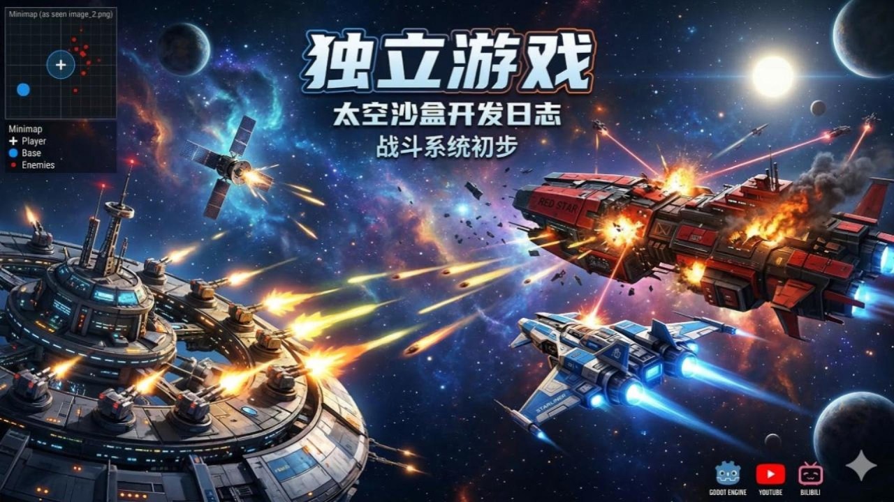 《独立游戏》太空沙盒建造类游戏开发日志（陨石破坏、资源采集）