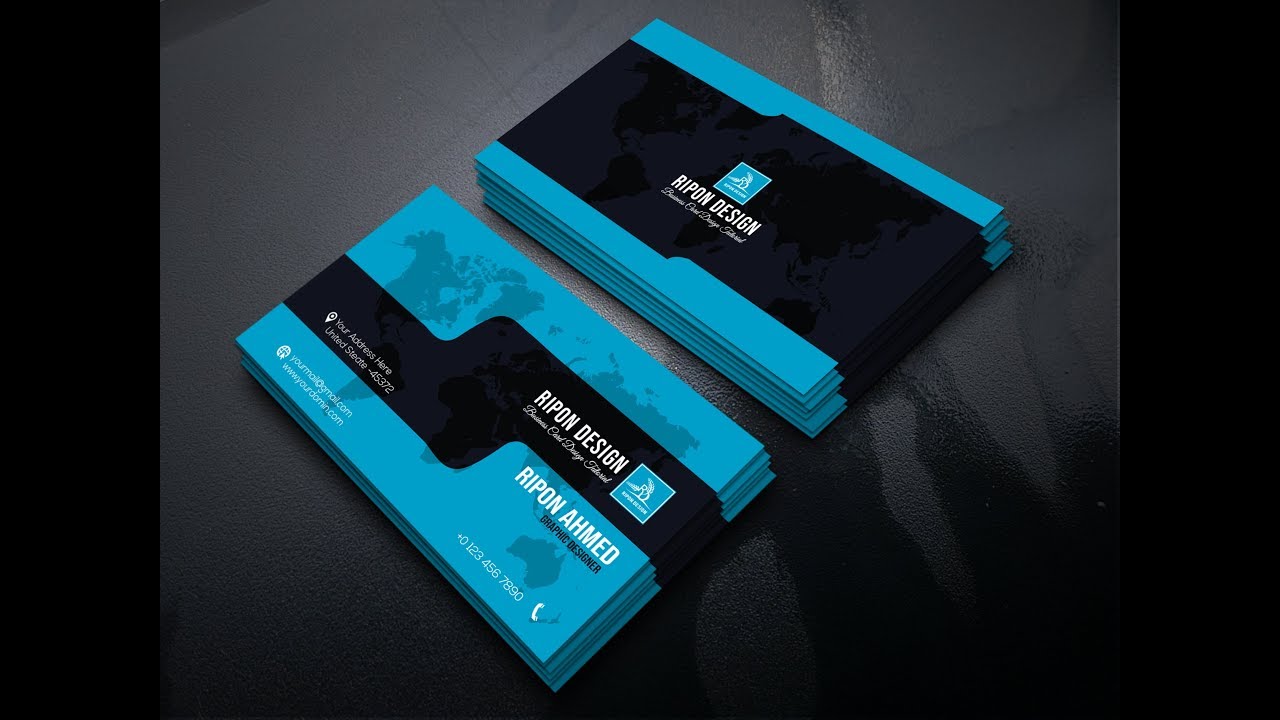 Business Card Design With World Map 2024