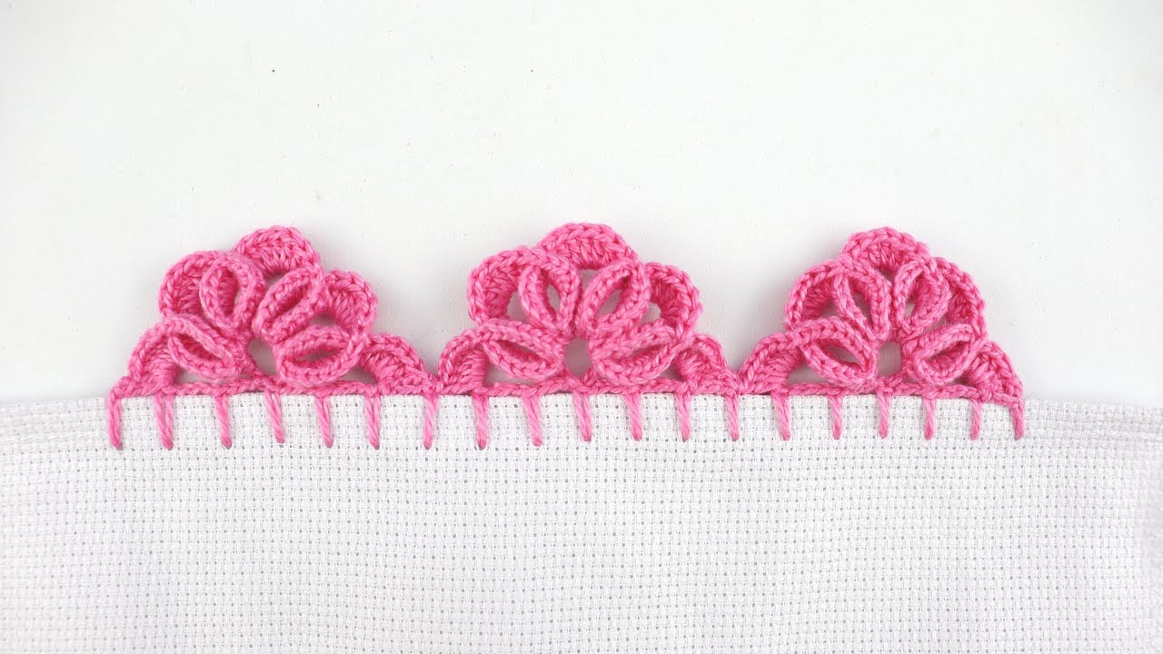 PUNTILLA A CROCHET CON DETALLES 3D - Ganchillo para Principiantes