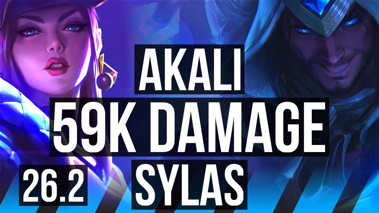 AKALI vs SYLAS (MID) | 59K damage, Good KDA: 26/2/5 | KR Master | 26.2