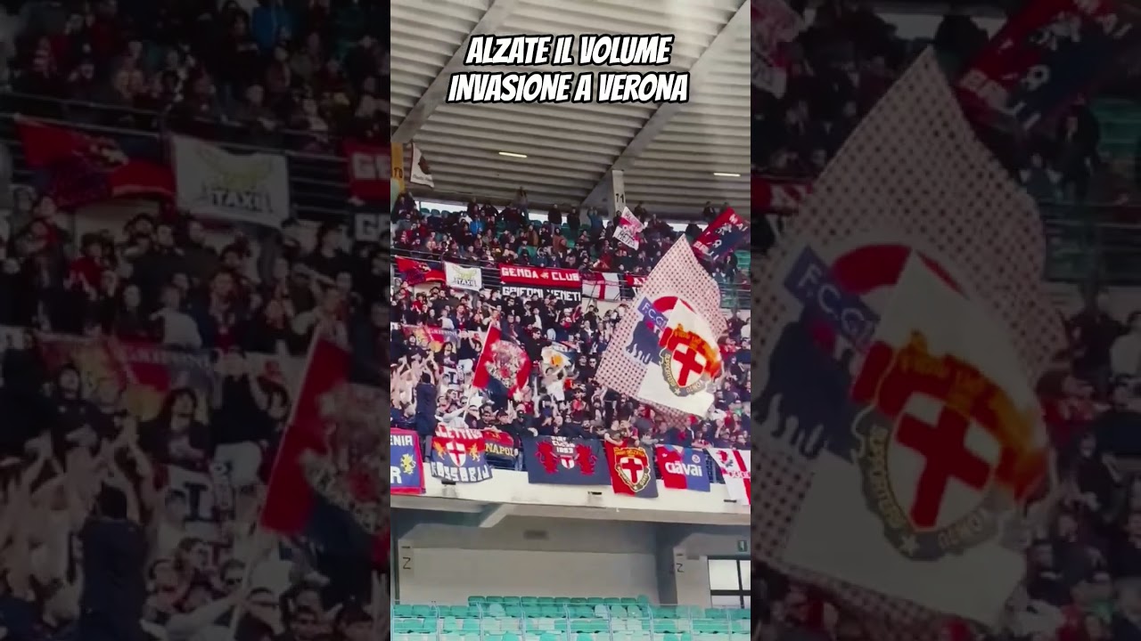 VERONA GENOA INVASIONE A VERONA ALZATE IL VOLUME #genoa #shorts