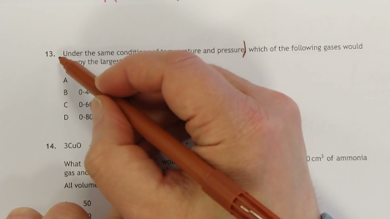 Higher Chemistry Mole Calculations 4 Gases and Molar Volume