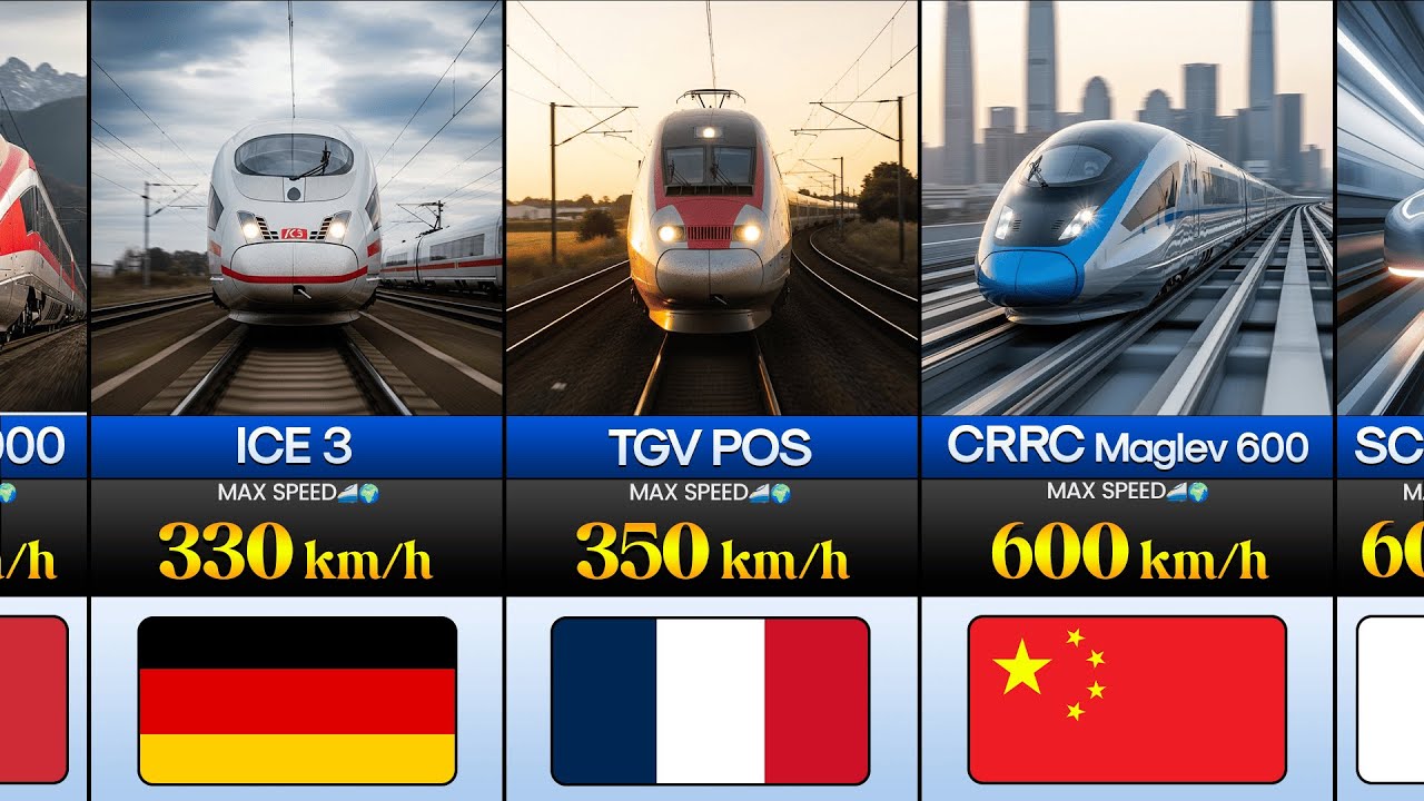 50 Fastest Trains Around the World 🌍⚡ (2026)