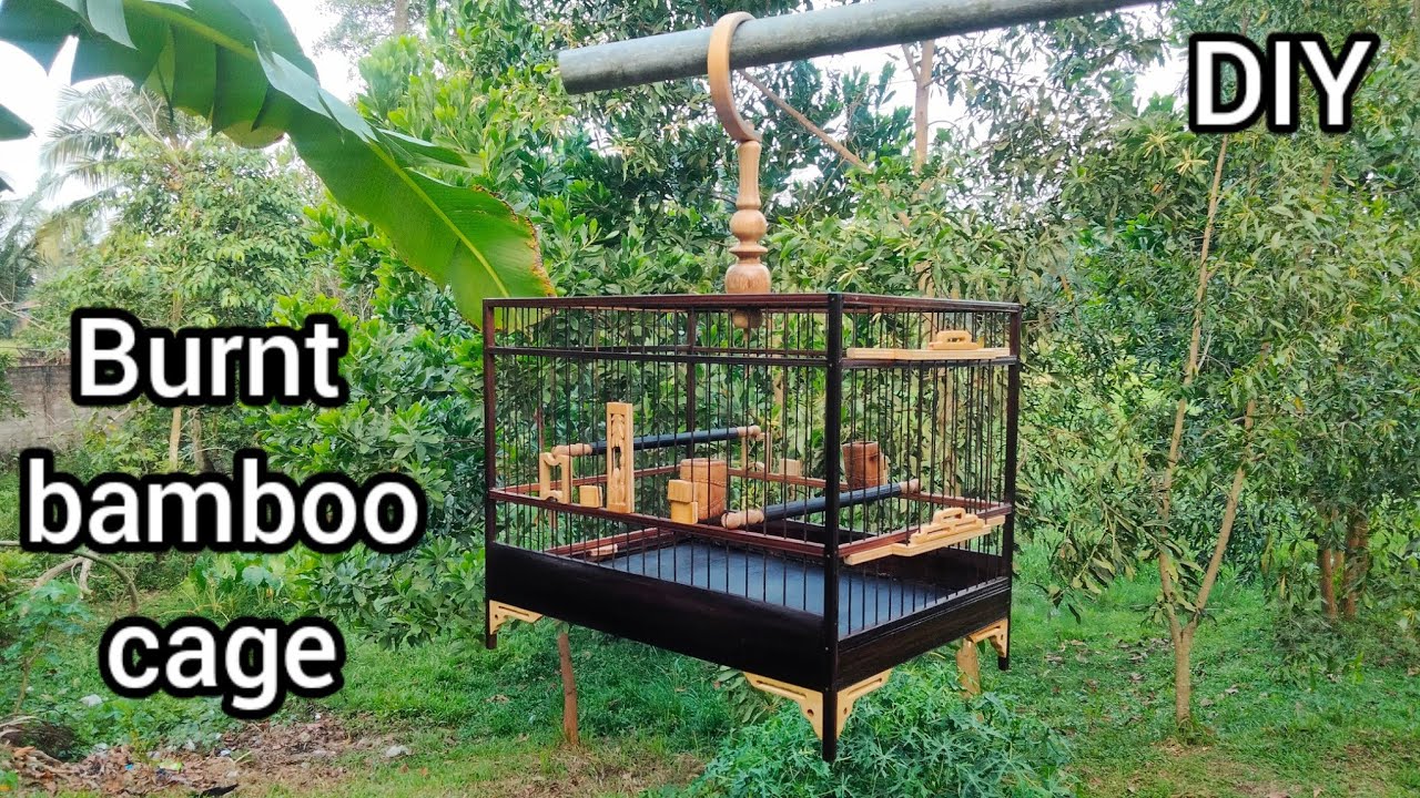 Unique cage made of burnt bamboo