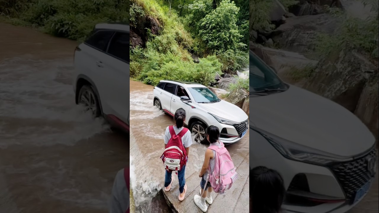 Schoolgirl Saved From Road Flood! #viral #shorts