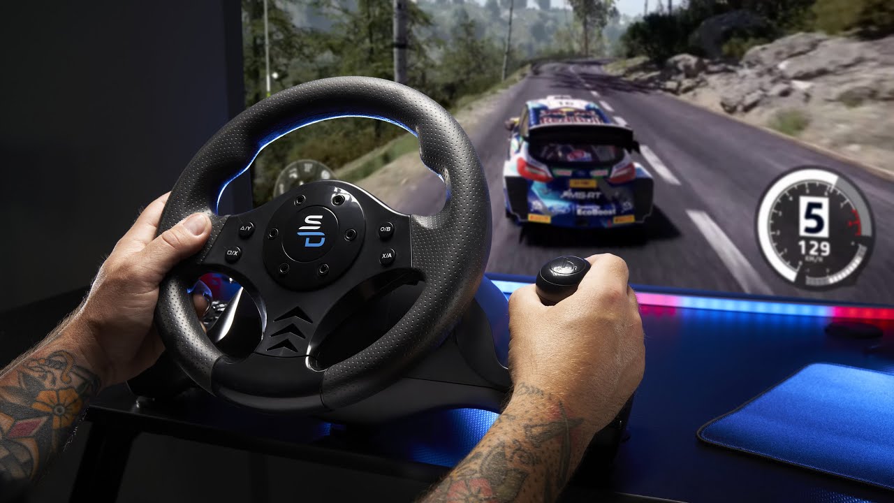Volant gaming GS750 avec levier de vitesse - sensations garanties sur PS4, Xbox & PC !