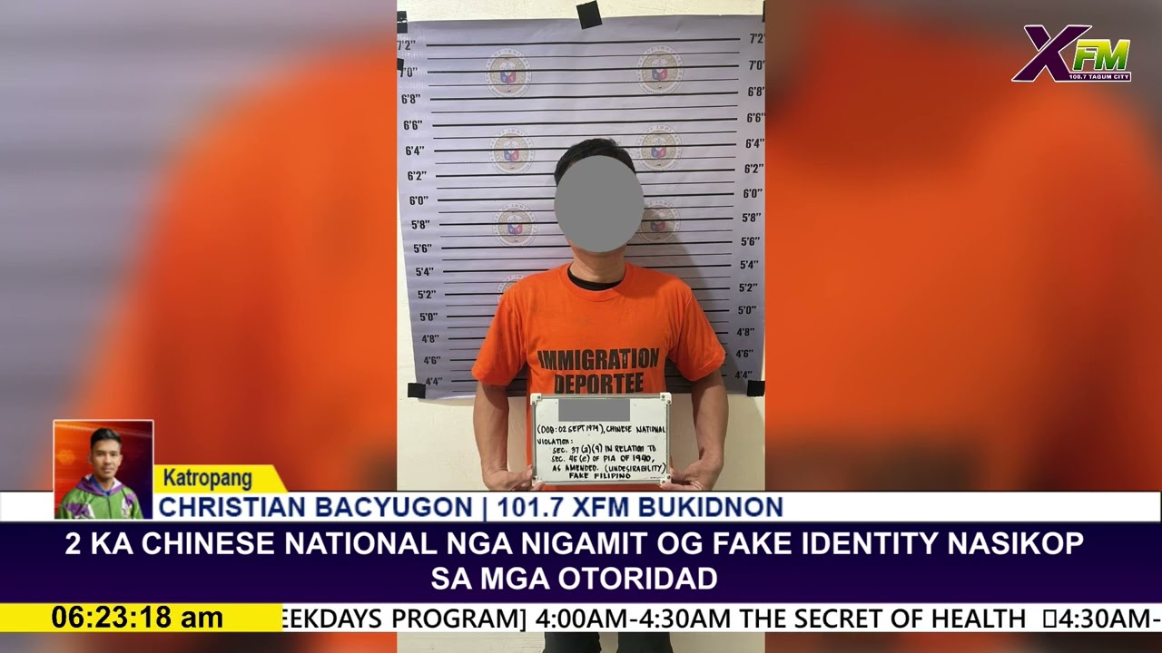 2 KA CHINESE NATIONAL NGA NIGAMIT OG FAKE IDENTITY NASIKOP SA MGA OTORIDAD
