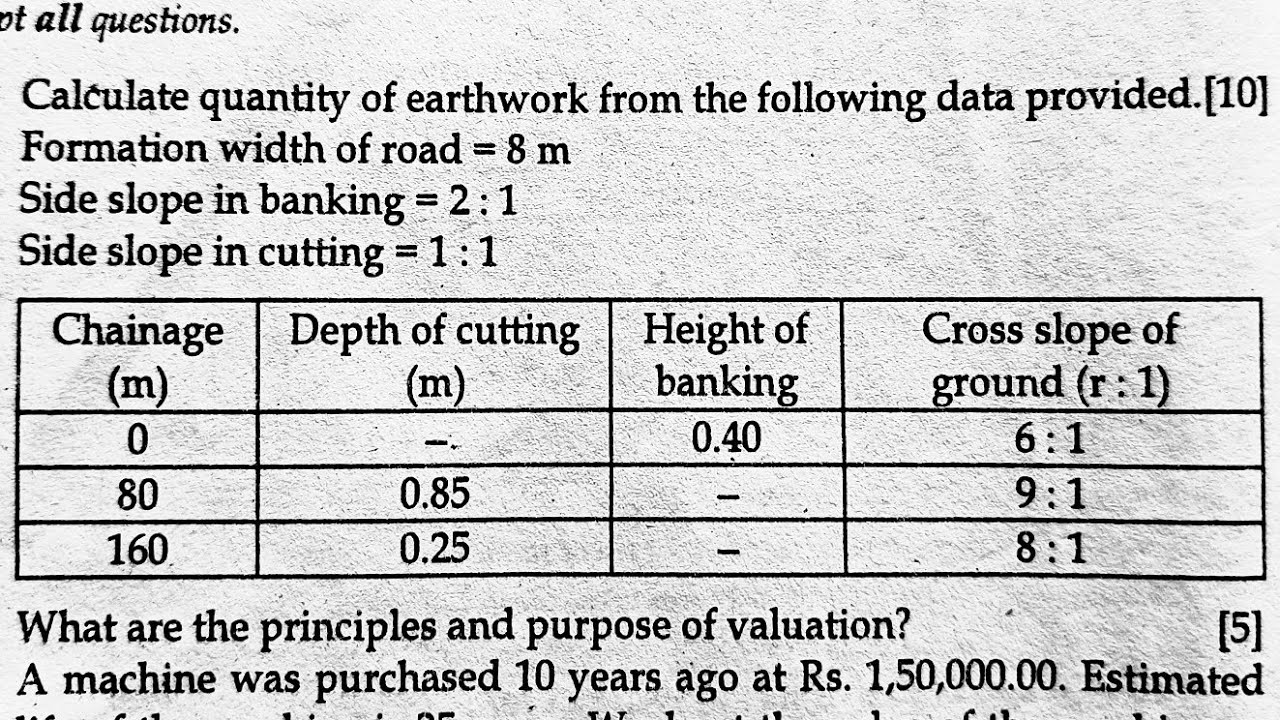 EARTHWORK CALCULATION | ESTIMATE AND COSTING 5TH SEM HILLROAD NUMERICAL | @Er.dipesh186#hillroad