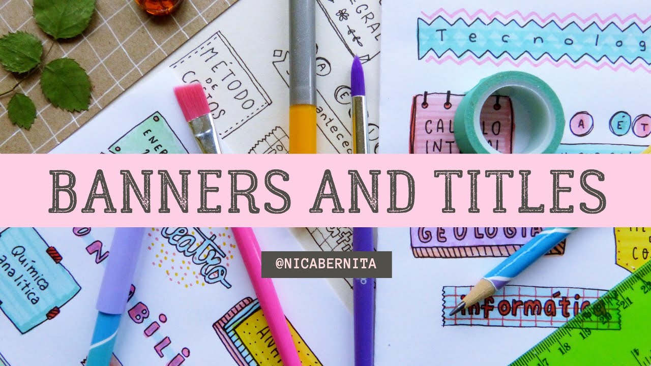 HEADER, BANNER and TITLE IDEAS 💜 HOW TO WRITE TITLES 💚 HOW TO TAKE PRETTY NOTES
