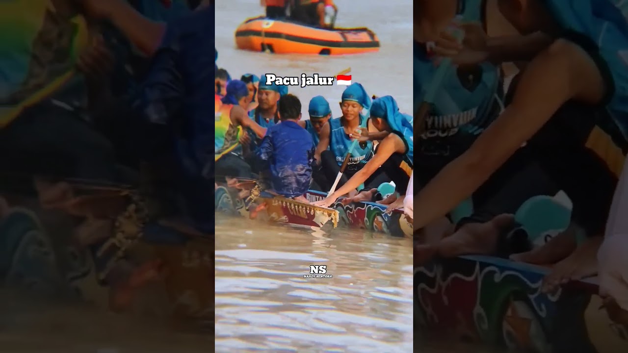Juara 1 dan juara 2 bersalam-salaman usai bertanding. Indahnya Pacu jalur 🇮🇩 #pacujalur #longboat