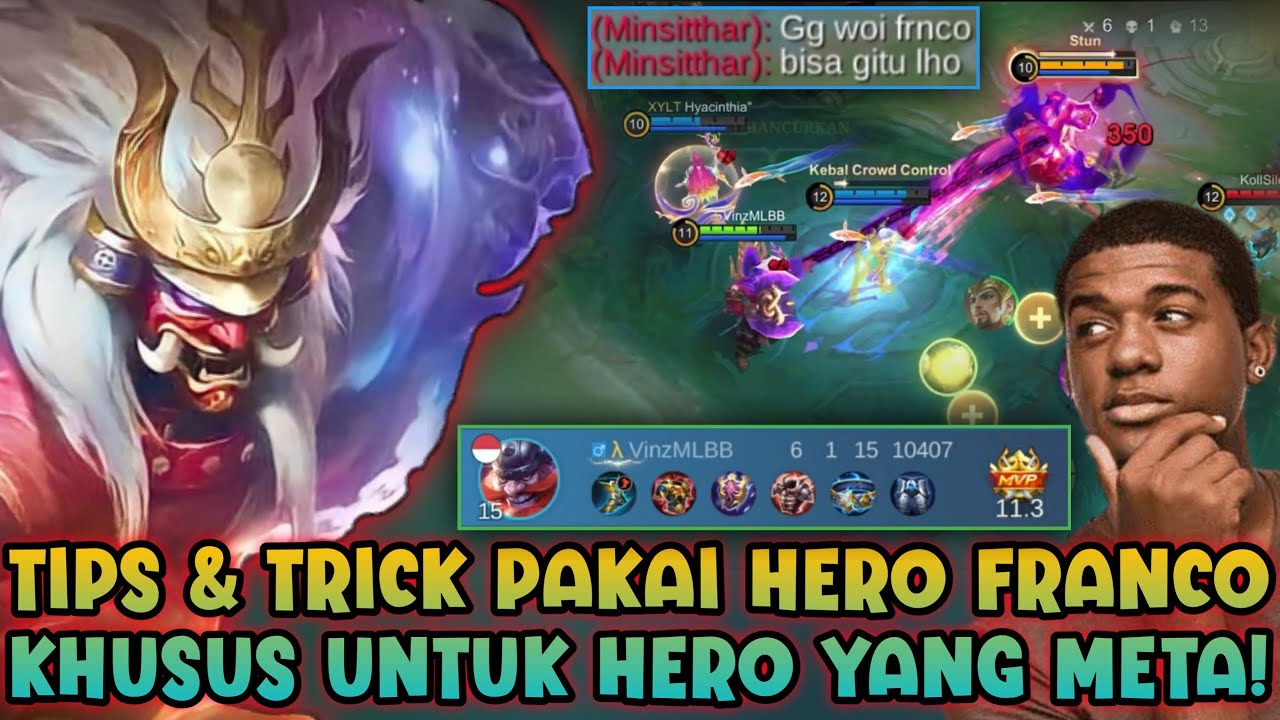 TIPS & TRICKS MENGGUNAKAN HERO FRANCO DISAAT KETEMU HERO YANG TEBAL DAN LAGI META DIJAMIN WIN!