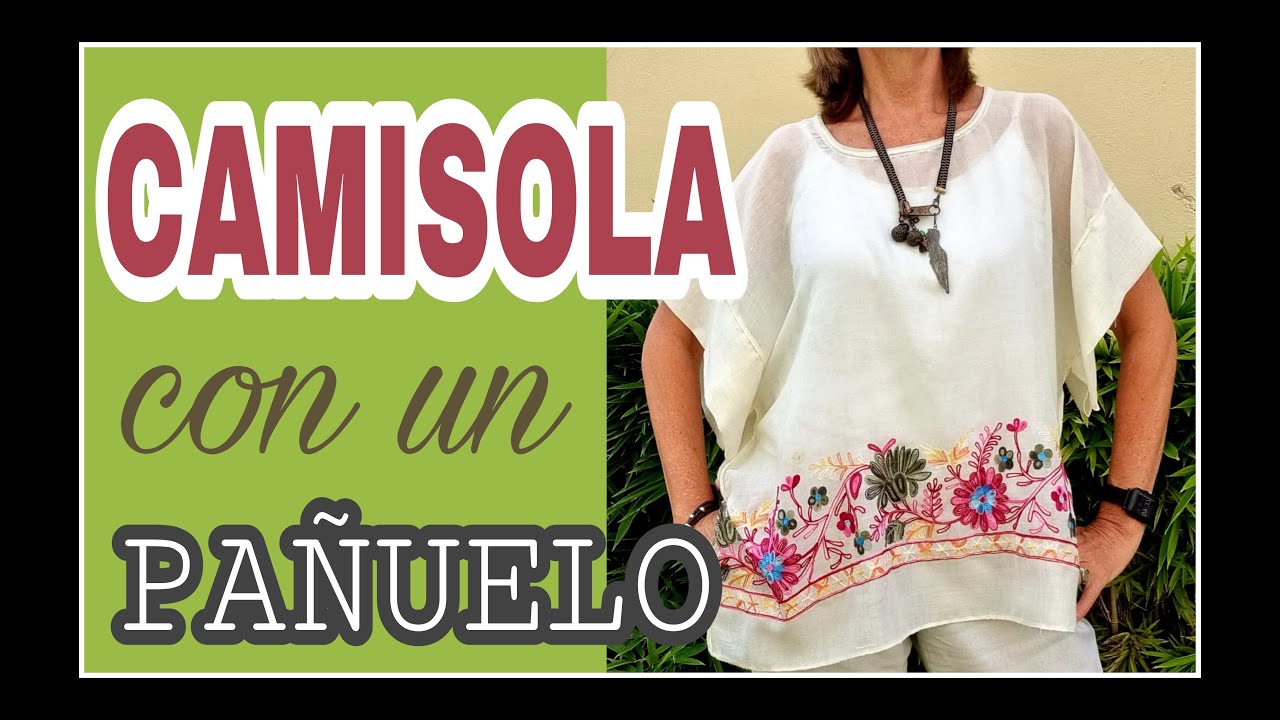 CAMISOLA CON UN PAÑUELO- RECICLADO  de PASHMINA - Fabiana Marquesini - 422