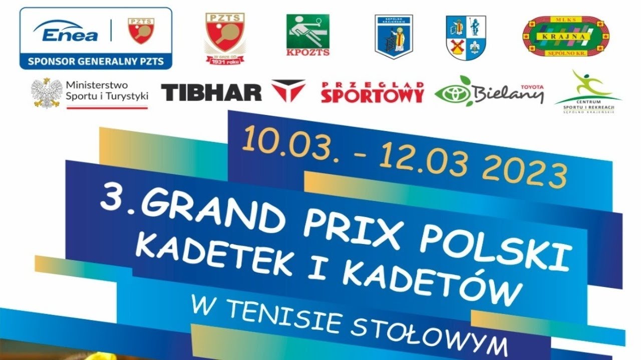 3. GPP Kadetów w tenisie stołowym [etap grupowy, turniej barażowy] - Sępólno Krajeńskie, 11.03.2023