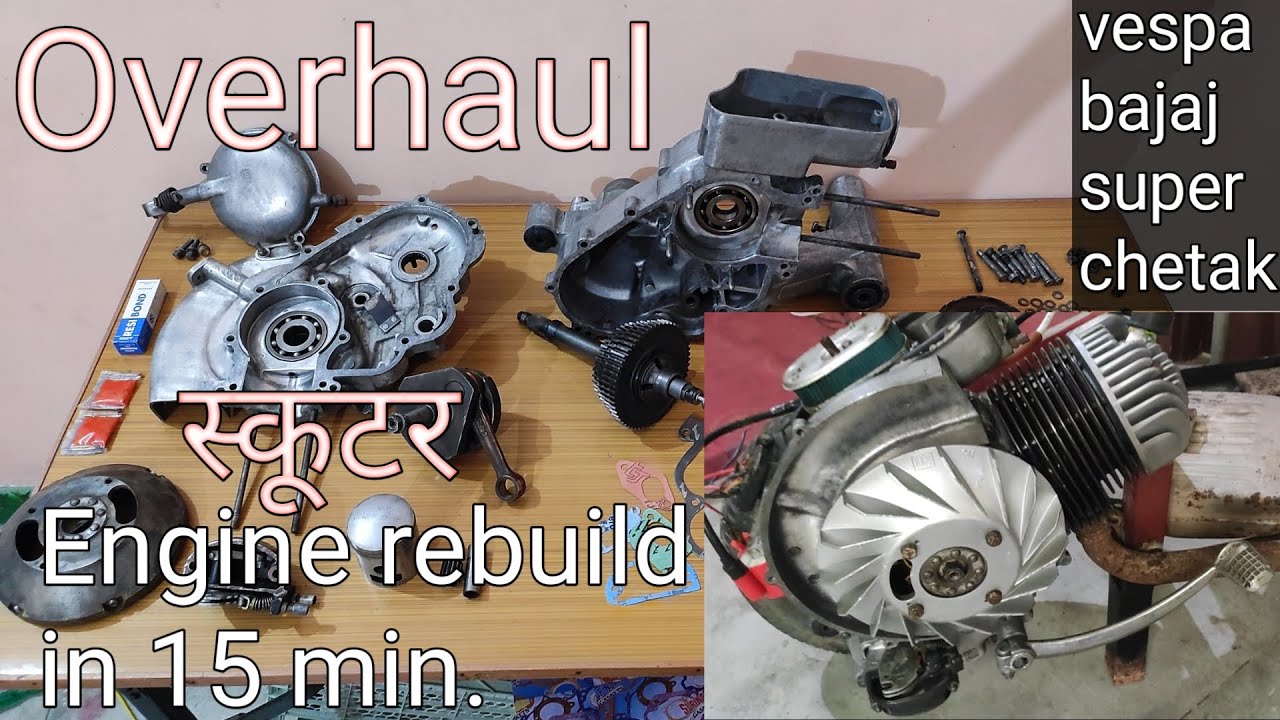 Vespa bajaj scooter rebuild in 15 min #vintage #bajaj #vespa #scooter