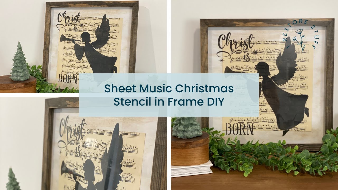 Sheet Music & Stencil Christmas Craft DIY Idea