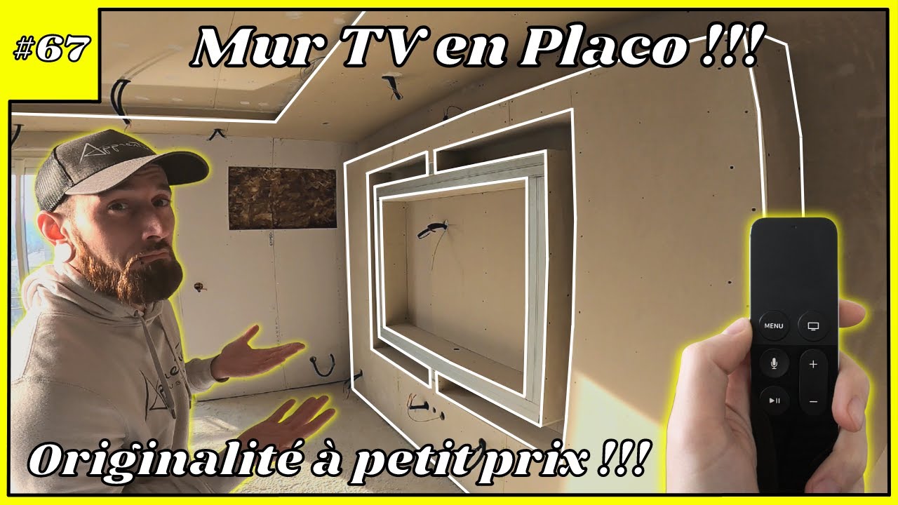 Faire un Mur TV Design en Placo !!! Que ce fut compliqué !!! - #67 Rénovation Maison