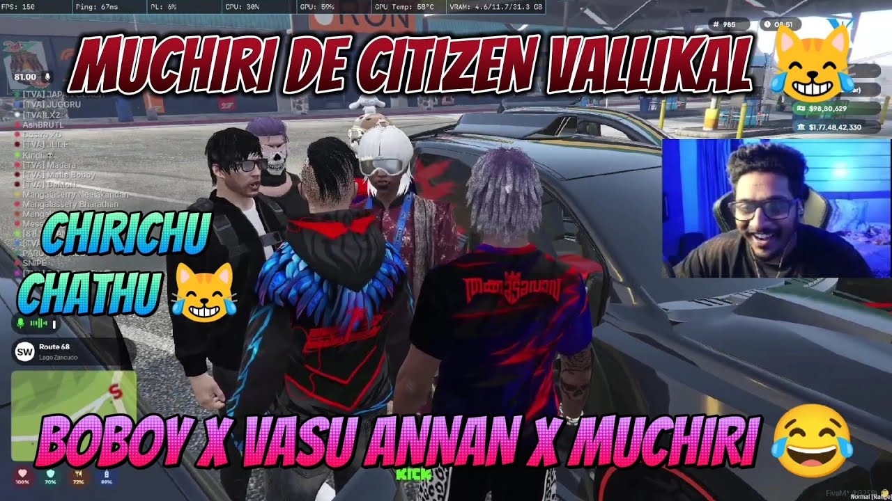MUCHIRI DE CITIZEN VALLIKAL 😹 BOBOY X VASU ANNAN X MUCHIRI 😂 CHIRIPICHU KONNU #eaglegaming #gtarp 