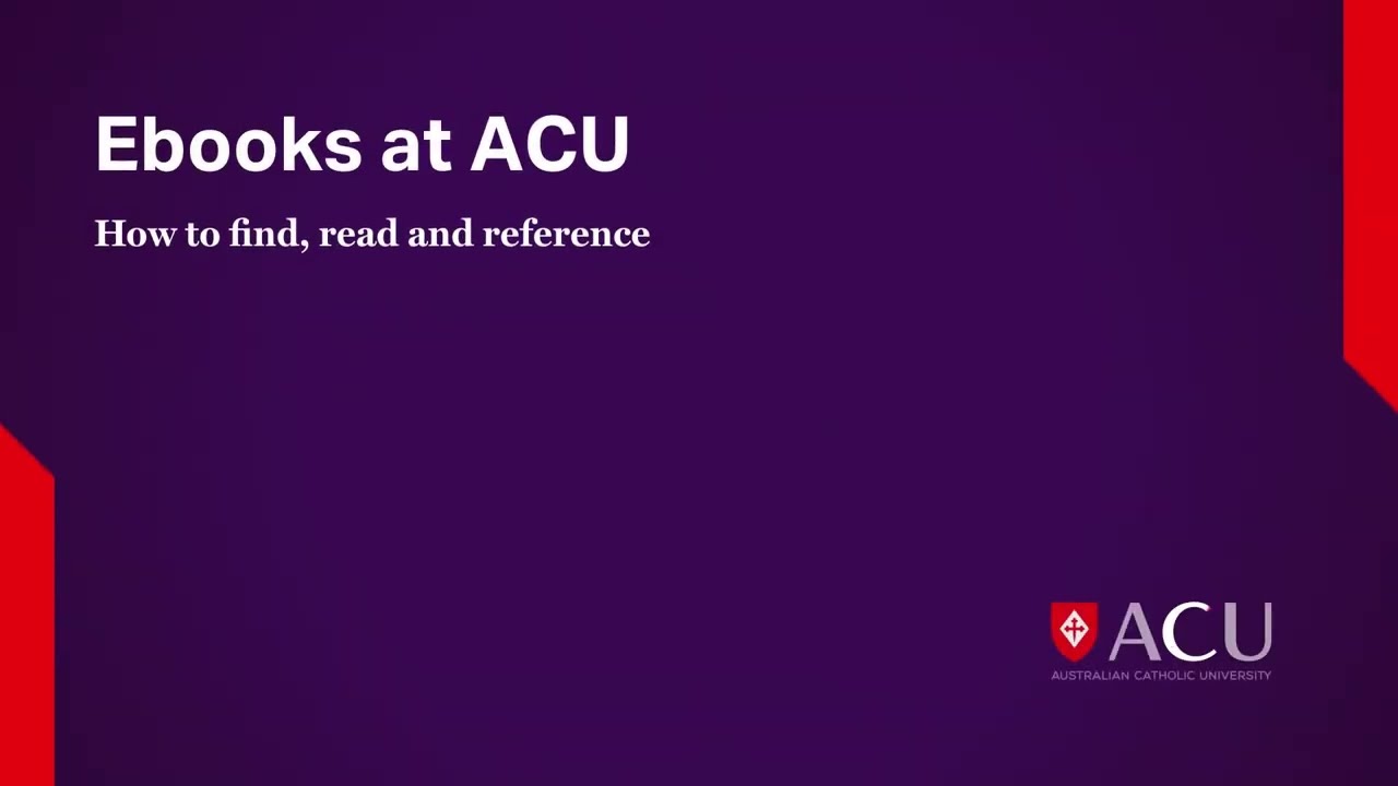 Ebooks - how to find, read and reference