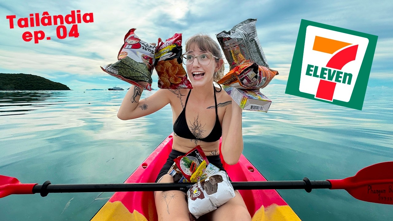 Experimentando comidas do 7-Eleven em alto mar - Tailândia