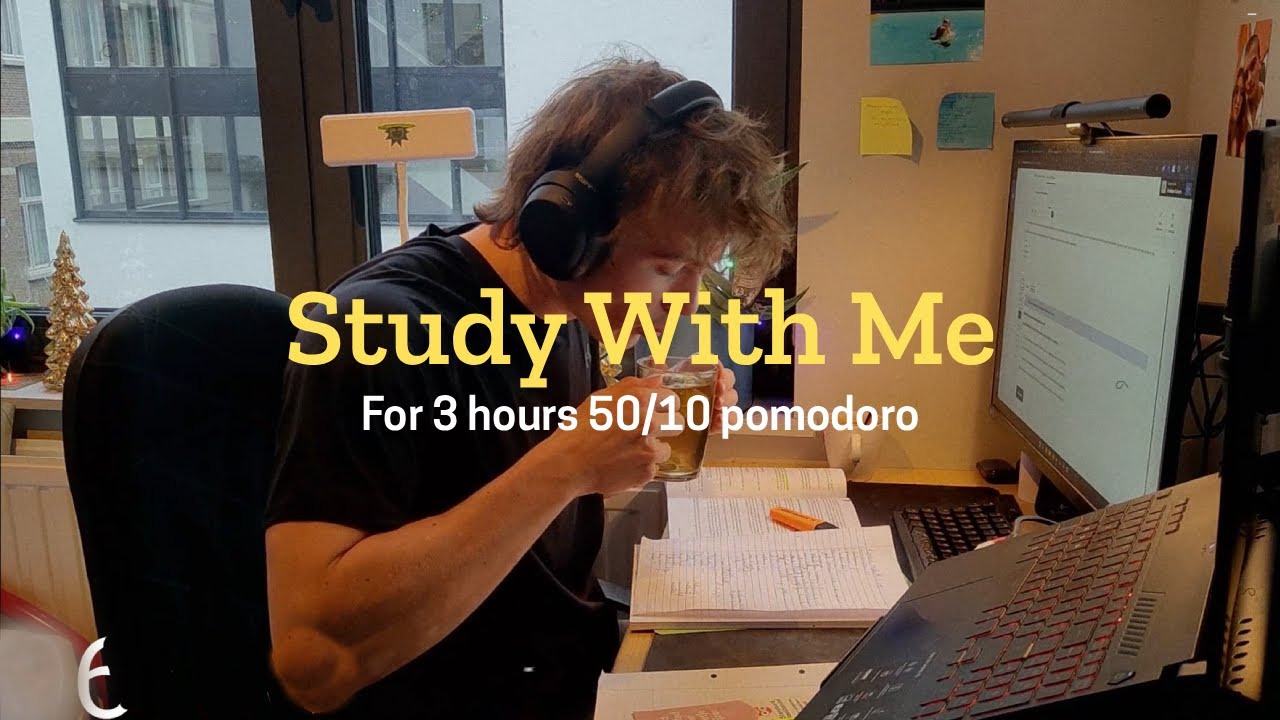 3-HOUR STUDY WITH ME | Pomodoro, Lofi Music, No Talking
