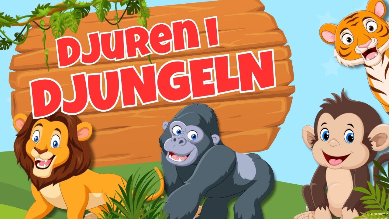 Djuren i djungeln |  Djur för barn | Djurens namn och läten | Lärande för små barn | Lek och Lär