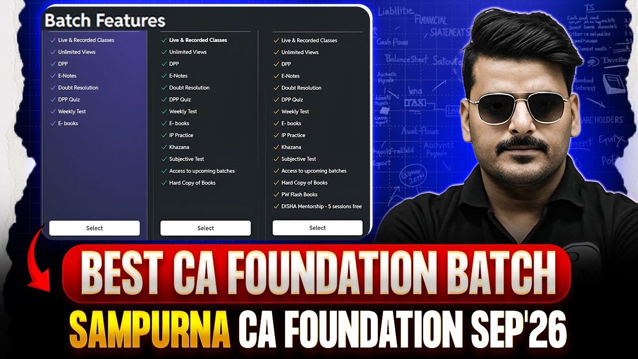Best CA Foundation Batch🔥| CA Foundation Sep 2026 Sampurna Batch | Features & Benefits Explained