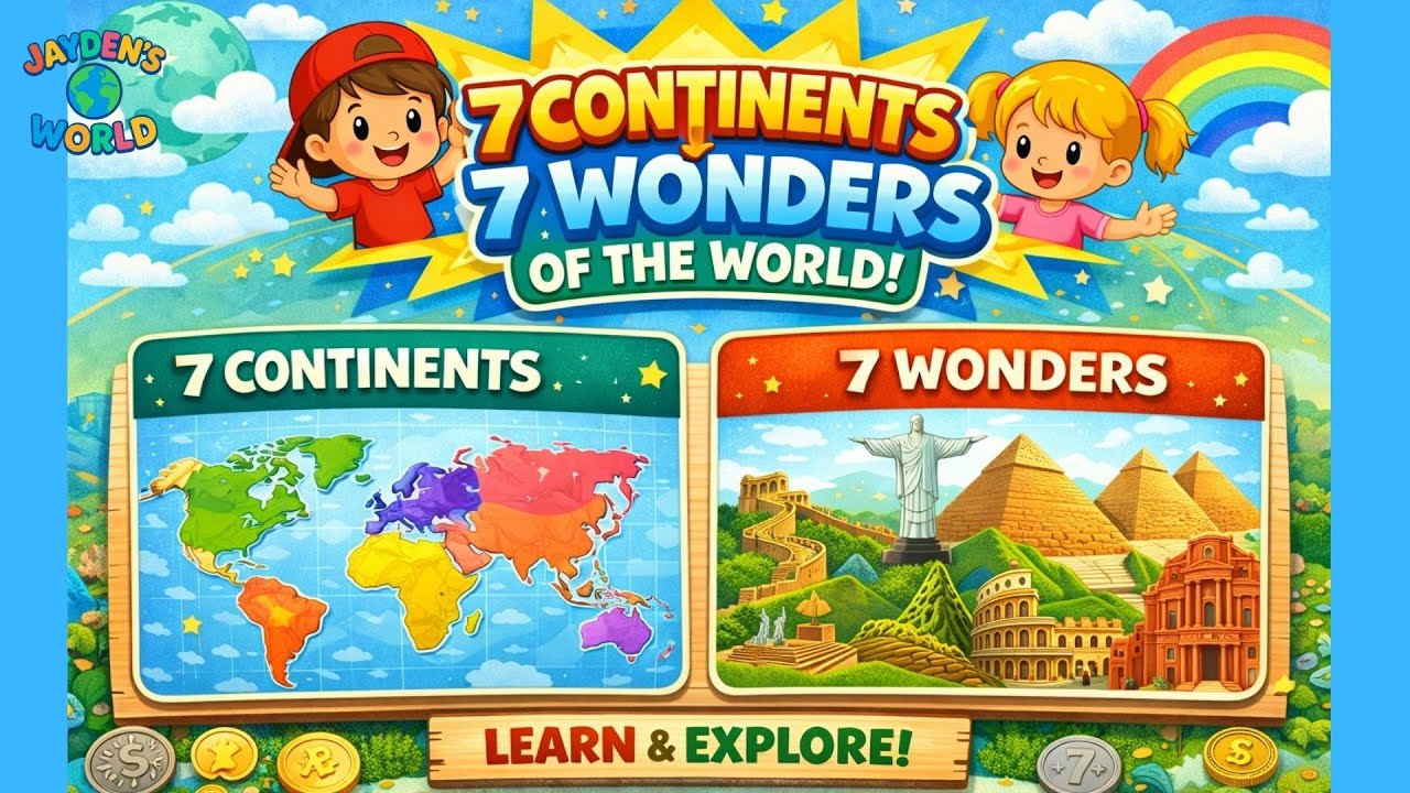 🌍 7 Continents & 7 Wonders of the World | Amazing Geography Facts for Kids 🌟
