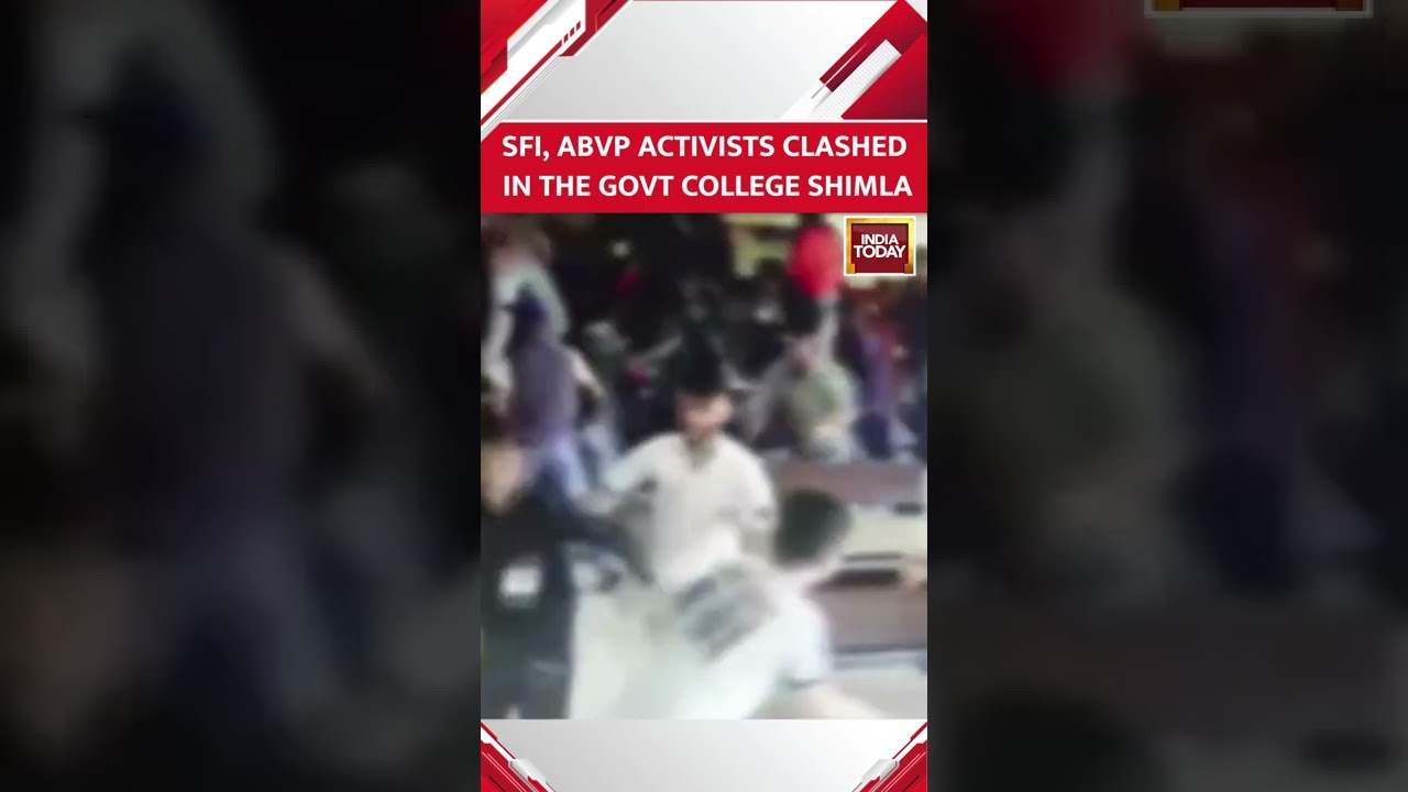 SFI, ABVP Activists Clash At Govt Degree College In Shimla, 7 Students Detained#shorts  #viralvideo
