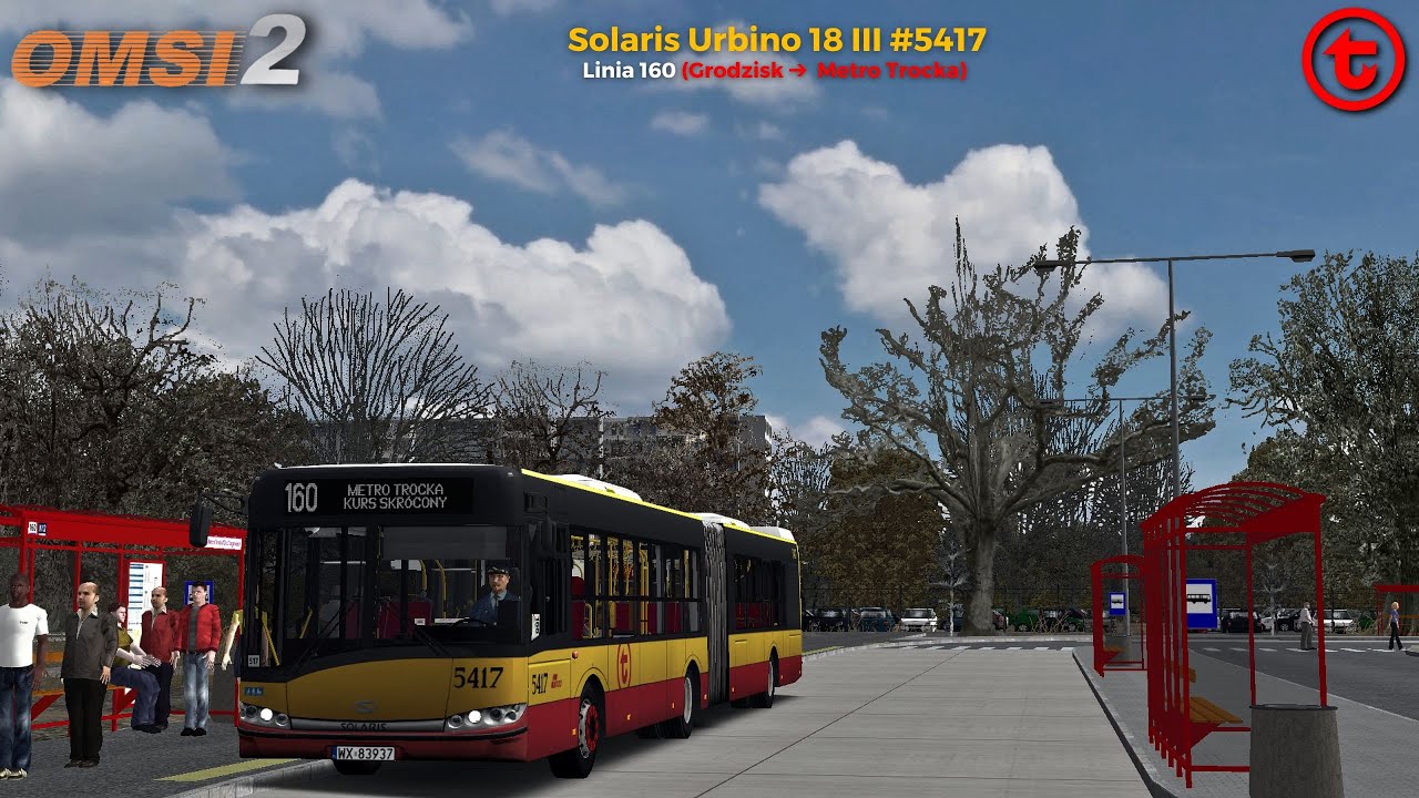 OMSI 2 [#13]・Solaris Urbino 18 III #5417・Linia 160 ➔ Metro Trocka・MZA Warszawa