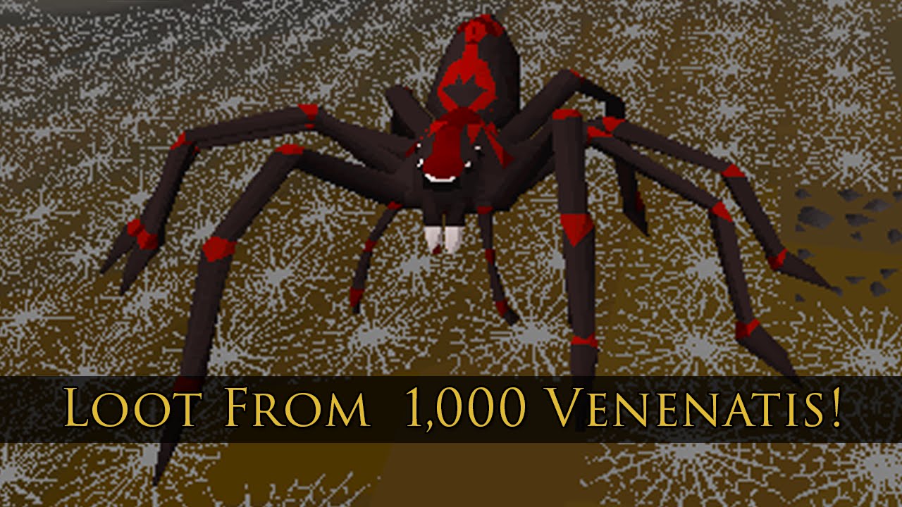 Loot from 1,000 Venenatis kills