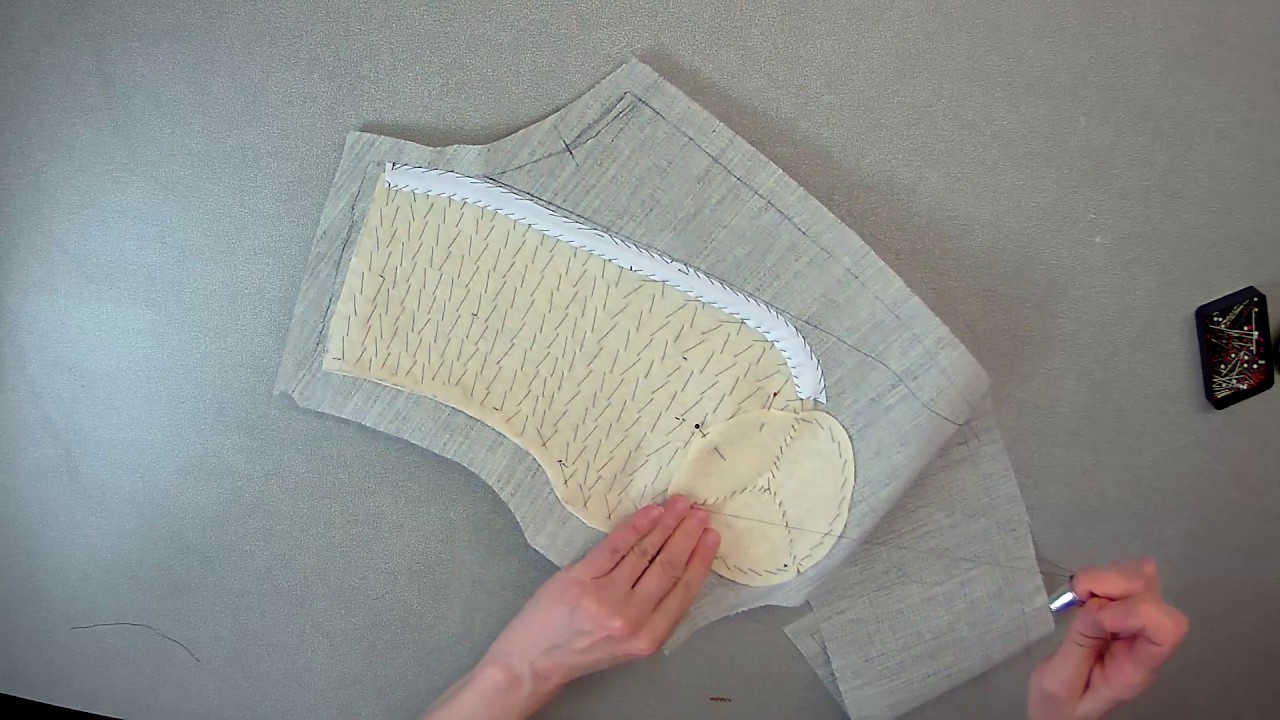 Preparation of front canvases and pad-stitching the lapels