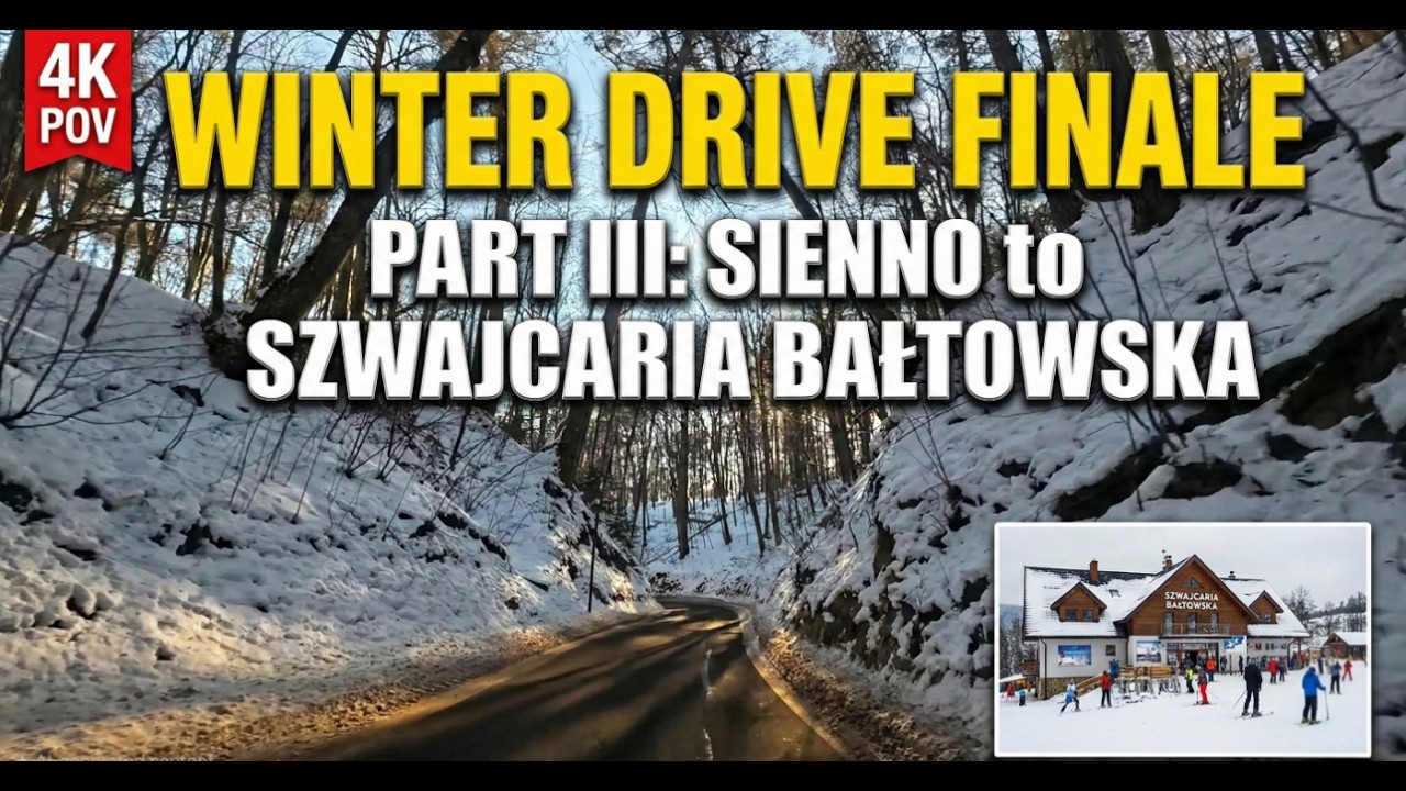 Winter Drive through Poland: Radom to Bałtów | Part III: Sienno to Szwajcaria Bałtowska [4K POV]