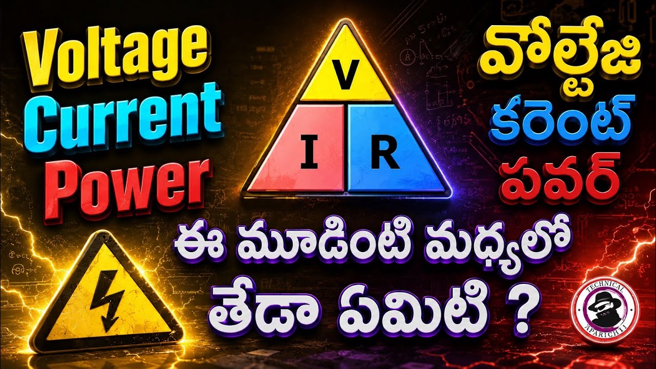 Difference Between Voltage Current And Power In Telugu#