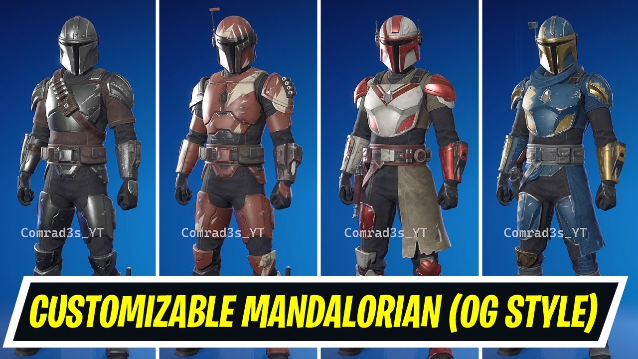 Fortnite Customizable Mandalorian Warrior Skin Full Showcase - How to make OG Mandalorian Style