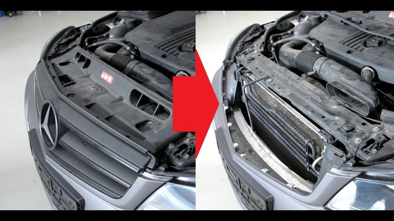 Снятие передней решетки Mercedes C class W204