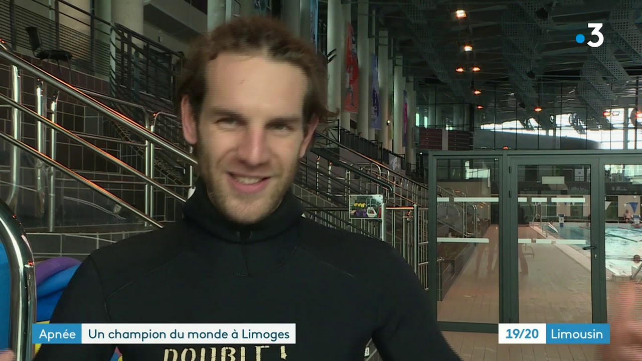 FFESSM CODEP87  reportage  France 3 Limoges, stage apn&eacute;e statique Vincent Mathieu Sub2O