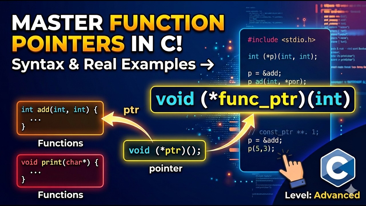 105. Pointer to Function in C Programming | Function Pointer Explained with Example