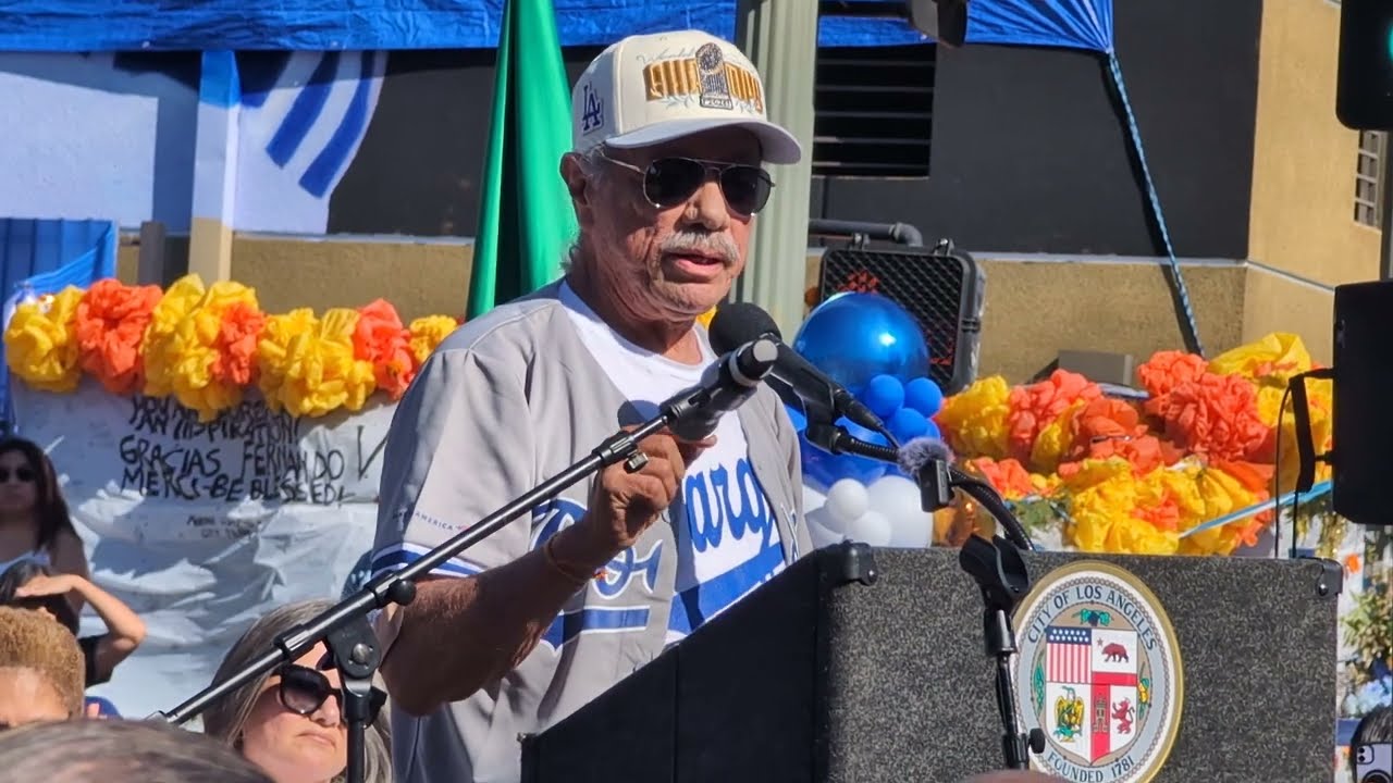 Edward James Olmos ... Fernando Valenzuela mural unveiling Boyle Heights.   Nov 3, 2024