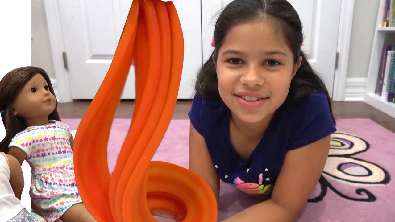 Pretend pasta play doh with American girl dolls - playing @TOYJOYofficial