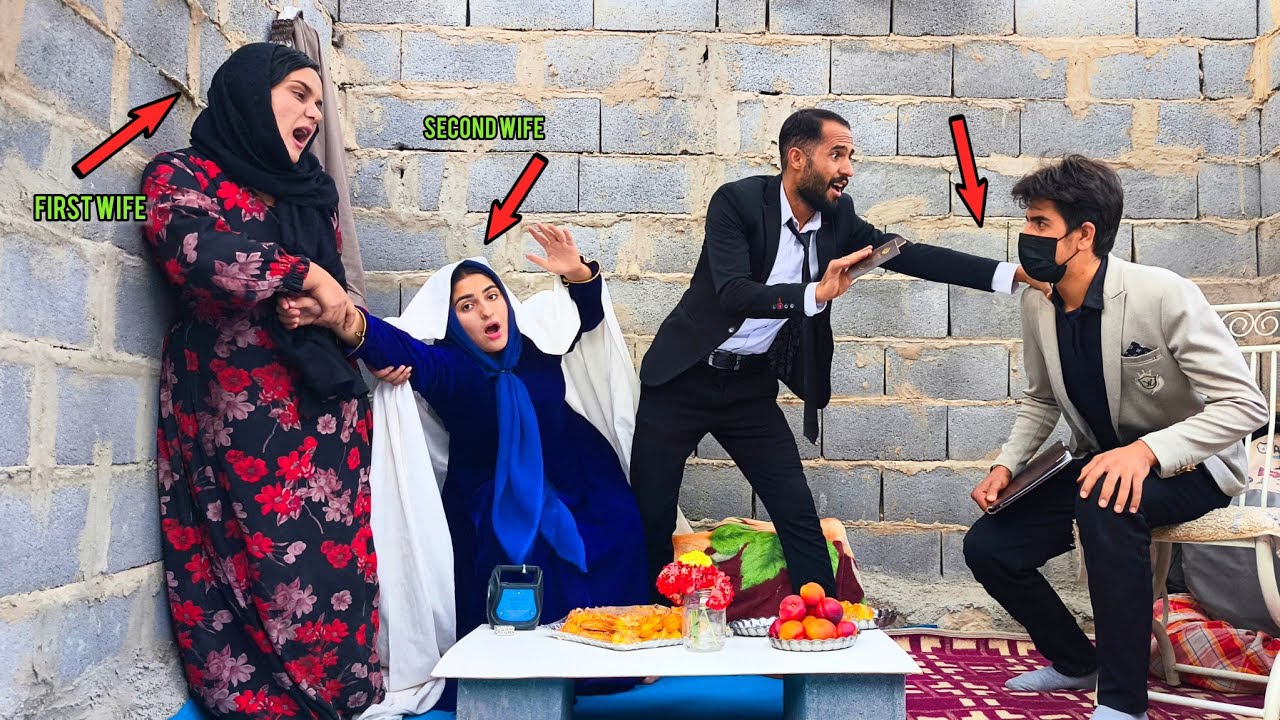 A young man married his second wife in the presence of his first wife.