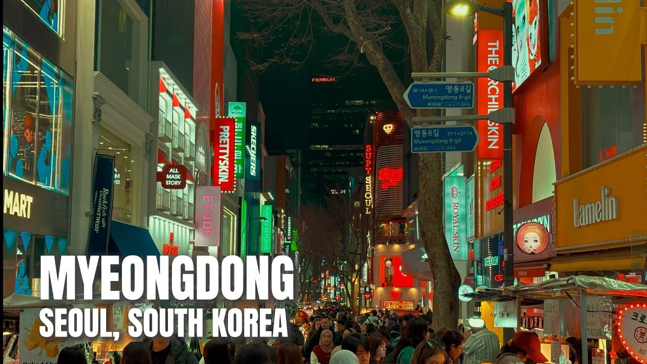 [4K HDR] Myeongdong Busy Street Food Market | Seoul, South Korea (April 2025) #Myeongdong
